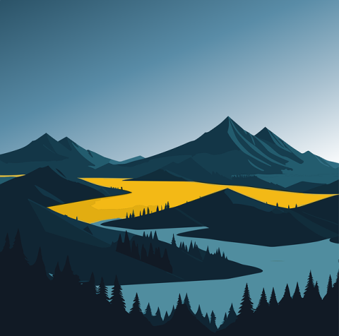Some mountains and a river