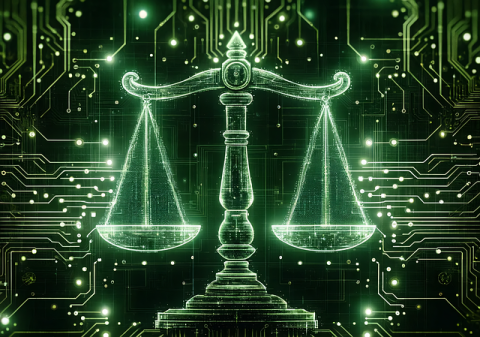 Scales of Justice replicated in a cybernetic environment 
