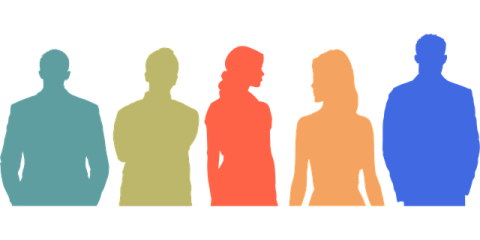 A row of people